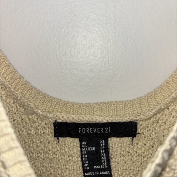 Knit Women’s Sz Xs Cottage Core Boho Beachy Peasant Organic Beige Lagenlook Fest - Picture 4 of 6